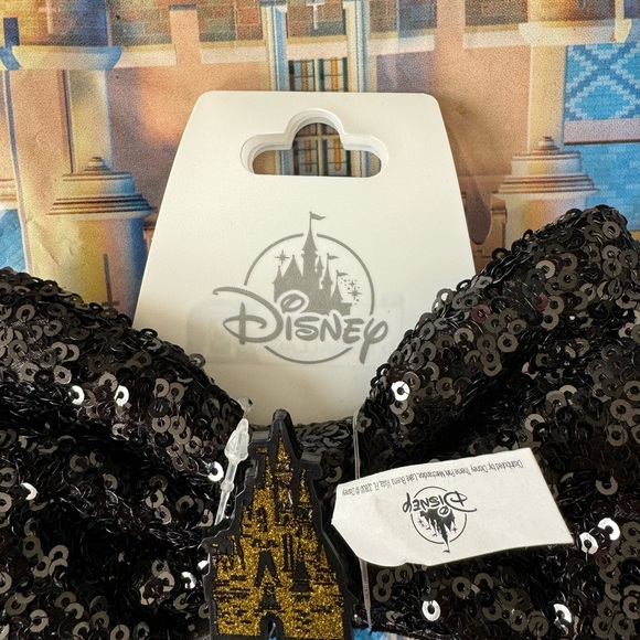 SOLD - Disney Parks Black And Gold Cinderella’s Castle Minnie Ears Headband (OS) - Picture 4 of 13